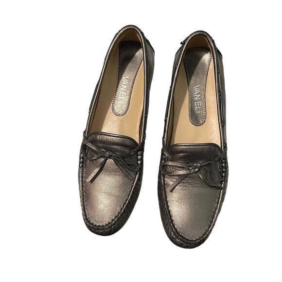 VANELI Matte Gold Driving Mocs Loafers Genuine Leather Styled in Italy Size 7.5 - Picture 2 of 13